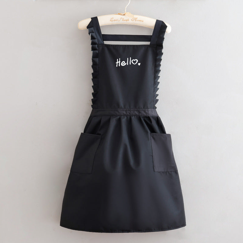 Delantal liso con 2 bolsillos al frente